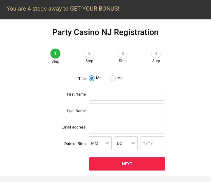Party Casino Registration